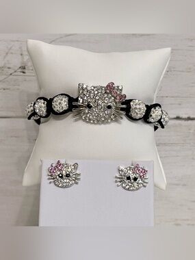 NEW Hello Kitty Shambala Crystal Bracelet & Earring Set